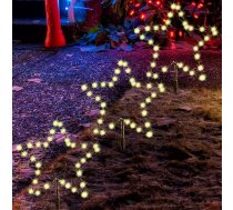 SALCAR 2 m āra Ziemassvētku gaisma, 3 LED zvaigžņu Ziemassvētku rotājumi, dārza, āra apgaismojums, stieņa gaisma ar zemes smaili, melnas zvaigznes, silti balta krāsa