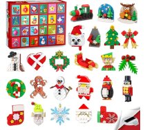 HOGOKIDS 2025 Adventes kalendārs Ziemassvētku dekorēšanas komplekts ar ledusskapja magnētiem, 24 dienu atpakaļskaitīšanas magnēts Santa Claus ledusskapim Ziemassvētku dekorēšanas rotaļlieta dāvana bērniem, zēniem, meitenēm