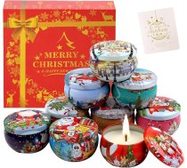 Aromatizētas sveces dāvanas Ziemassvētkiem, 9 x 70 g dabīgā sojas vaska aromterapijas sveces trauksmes mazināšanai un lieliskam miegam, stresa mazināšanai, vannai, jogai, Ziemassvētku dāvanām, jubilejas dāvanām