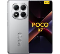 Xiaomi Poco X7 viedtālrunis, 12 + 512 GB, sudraba krāsā, 50 MP galvenā kamera ar OIS, 5110 mAh (tips), IP68