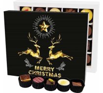 Hallingers Merry Christmas Golden Elk XL - šokolādes izstrādājumi Ziemassvētku dāvanas, kas izgatavoti ar rokām bez alkohola no smalka kakao šokolādes (kaste) - dāvanu idejas Ziemassvētki un dāvanas Adventes kalendārs