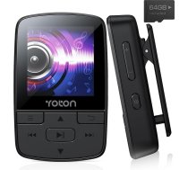 YOTON MP3 atskaņotājs ar Bluetooth 5.2, 64 GB atmiņa, FM radio, balss ierakstīšana, neatkarīga skaļuma regulēšana, austiņas, paplašināma līdz 128 GB SD karte