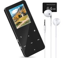 64 GB MP3 atskaņotājs Bluetooth MP3 MP4 atskaņotājs ar skaļruni un austiņām, mūzikas atskaņotājs ar TF karšu slotu, audio grāmatas ierīce / digitālais audio atskaņotājs, 1,8 collu krāsu ekrāns, FM radio, video, e-grāmata, ar