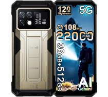 DOOGEE S200 Max 5G āra mobilais tālrunis, 22000 mAh/66 W, AI viedtālrunis ar 1,3 collu AMOLED aizmugurējo displeju, 36GB + 512GB/2TB Android 15 Būvlaukuma mobilais tālrunis, 6,72 collu FHD + 120 Hz, 100 MP +