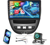 8 kodolu 4G+64G Qualcomm auto radio Toyota Aygo/Peugeot 107/Citroen C1 2004-2014 ar Wireless Carplay Android Car, Android 15 10,1 collu skārienekrāna radio ar WiFi, GPS, Bluetooth 5.1, FM/RDS, DSP