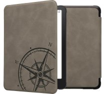 kwmobile Korpuss saderīgs ar Amazon Kindle Paperwhite (2024)/Colorsoft Korpuss - Mākslīgās ādas vāciņš - Compass Vintage Grey