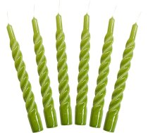 Sveces ar Twist® Taper Candles Twisted Ražots Itālijā Pieejamas 25 krāsas Lakotas spirālveida sveces Ilgs degšanas laiks 5 stundas, sveces dekorēšanai, 6 gab., 2,2 x 21 cm (ābolu zaļš)