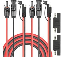 Xiatiaosann 10AWG saules paneļa kabelis ar SAE kontaktdakšu, saules kontaktdakšas un kontaktligzdas adapteris ar SAE PV pagarināšanas kabeli RV, saules panelim (2 gab., 50 cm/1,6 pēdas)