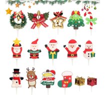 Ericrise 16 Ziemassvētku kūkas rotājumi, kūkas rotājumi, Ziemassvētku kūkas dekorēšana, Ziemassvētku vainags, Ziemassvētku vecītis, Ziemassvētku vecītis, sniegavīrs, ziemeļbriedis, Ziemassvētku eglīte, kūkas dekorēšana Ziemassvētku s