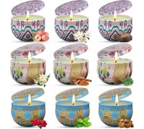 Dāvanu komplekts sievietēm, 9 gabali, dāvanas sievietēm, dabīga sojas vaska aromātisko sveču dāvanas, aromterapijas sveču komplekts, Ziemassvētkiem, dzimšanas dienai, Valentīna dienai, relaksācijas stresam