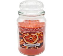 Amazzonia Candle Apelsīnu kanēlis 530g Dabiska aromātiska svece Sojas vaska aromātiska svece videi, dekoratīva balta svece, stikla dvieļi, stikla dvieļi