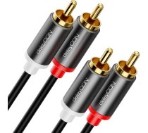 deleyCON 15 m RCA kabelis RCA HiFi audio kabelis Audio kabelis ar zelta pārklājumu un metāla savienotāju mājas kinozāles stereo sistēmas pastiprinātājam HiFi uztvērējam Blu-Ray atskaņotājam (īpaši plāns un elastīgs)