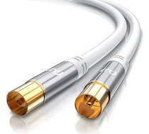 Primewire 10m antenas kabelis HDTV 135dB 75 Ohm | Premium klases koaksiālais kabelis | FullHD 4k UHD | Koaksiālais savienotājs> Koaksiālais savienotājs | DVB-T un DVB-T2 DVB-C DVB-S DVB-S2 DAB DAB + | Ekrāns 135dB