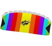 HQ Design Ecoline Comet Rainbow Steering Mat Stunt Kite Divrindu kaits pieaugušajiem un bērniem no 8 gadiem Ietver poliestera auklas 2 x 25 m uz rokturiem 3-6 Bft