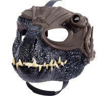 Mattel Jurassic World Indoraptor dinozauru maska ar izsekošanas aprīkojumu, gaismu un skaņām kostīmu lomu spēlēm HPH28, zaļgani pelēkā krāsā