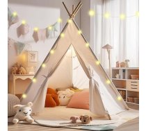 Teepee telts bērniem, kokvilnas bērnu telts iekštelpās, miega rotaļu telts, bērnu teepee telts, bērnu teltis iekštelpās ballītēm, telts puišiem, ar koka stabiem bērniem 3,4,5,6,7,8,9