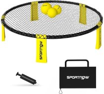 SPORTNOW Apaļtīkla komplekts Spikeball komplekts ar 3 bumbām Spēļu tīkls Bumbiņu sūknis Pārnēsājamā soma Spēļu komplekts iekštelpām Parks Pludmale Dārzs