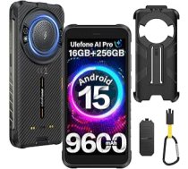 Ulefone RugKing Outdoor viedtālrunis Android 15 AI izturīgs mobilais tālrunis 9600mAh 16GB + 256GB/SD-2TB, Octa-Core 50MP + 8MP 5,99 collu ar 126 dB skaļruni, lukturītis/3 karšu slots/IP68/IP69K/OTG/NFC/GPS
