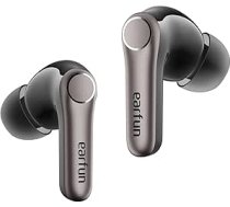 EarFun Air Pro 4+ Bluetooth austiņas ar trokšņu slāpēšanu, hibrīds, divi draiveri, Hi-Res Audio, aptX Lossless, LDAC, 6 mikrofoni, AI zvani, 54 stundu akumulators, daudzpunktu funkcija, noteikšana ausīs, Bluetooth 6.0