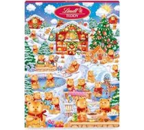 Lindt šokolāde, Teddy Slēpto priekšmetu adventes kalendārs 2025, 265 g, 24 saldie pārsteigumi, daļēji pildīta ar piena krēmu, svētku šokolādes dāvana bērniem adventes laikā