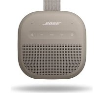 Bose jauns pārnēsājams SoundLink Micro skaļrunis (2. paaudzes), bezvadu āra skaļrunis ar līdz 12 stundu akumulatora darbības laiku, ūdensizturīgs un putekļu izturīgs, smilšakmens krāsā
