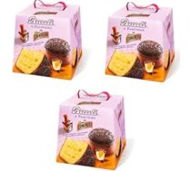 3 x Bauli Panettone Cointreau con crema di liquore all'arancia Ziemassvētku konfektes ar apelsīnu liķiera krēmu, 750 g