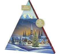 Lauensteiner Adventes kalendārs | Ziemassvētku ciemata motīvs | 310 g, 24 ar rokām gatavotas trifeles un šokolādes konfektes, ar spirtu