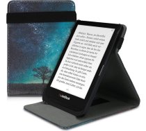 kwmobile Korpuss saderīgs ar Pocketbook Touch Lux 4/5/Touch HD 3/Color (2020)/Vivlio Lux 5 - Korpuss ar cilpu un statīvu - Galaxy Tree Meadow Blue Grey Black