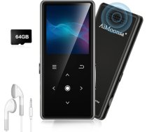 64 GB MP3 atskaņotājs ar Bluetooth 5.2, AiMoonsa mūzikas atskaņotājs ar iebūvētu HD skaļruni, FM radio, diktofonu, HiFi skaņu, e-grāmatas funkciju, austiņas komplektā