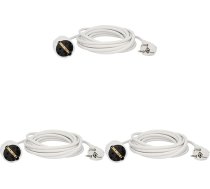 UNITEC Schuko pagarinātājs H05VV-F 3G 1,5 mm² 5 m balts (3 gabali)