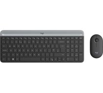 Logitech MK470 Combo Slim bezvadu tastatūras un peles komplekts, 2,4 GHz savienojums, izmantojot nano USB uztvērēju, 10 m darbības rādiuss, 18 mēnešu akumulatora darbības laiks, PC / klēpjdators, vācu QWERTY izkārtojums - melns / grafīts