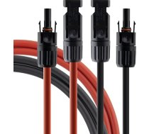 SeKi saules kabelis 6 mm² sarkans/ melns 10 m Ietver montētu savienotāju pagarinātāju PV kabelis H1Z2Z2-K Savienojuma komplekts 1x sarkans + 1x melns