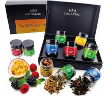 Hallingers Herzlichen Glückwunsch - 5 veidu tējas dāvanu komplekts apsveikumiem, vegāns un bez glutēna skrūvējamās burkās (komplekts) - dāvanu idejas Ziemassvētki un dāvanas Adventes kalendārs | Apsveikumi dzimšanas dienā