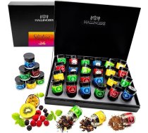 Hallingers Selection - 24 šķirņu tējas dāvanu komplekts, vegāns un bez glutēna, skrūvējamās burciņās (komplekts) - dāvanu idejas Ziemassvētki un dāvanas Adventes kalendārs | Atveseļošanās Jaungada apsveikumi