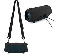 XBERSTAR silikona futrДЃlis JBL Charge 5 portatД«vajam Bluetooth skaДјrunim, aizsargvДЃciЕ†ЕЎ, ceДјojumu somiЕ†a ar siksnu (melns)