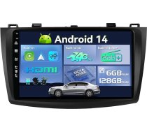 SXAUTO Android 14 - Iebūvēts 4G LTE DAB - 6G + 128G - Auto radio Mazda 3 (2009-2015) - Dual Band WiFi - CarPlay Android Car - Kamera + MIC - DSP stūres kontrole - QLED 9" 2 DIN 8-core