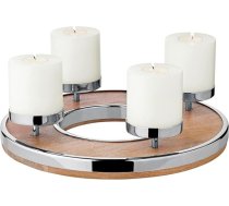 Adventes vainags Jale (diametrs 36 cm), mango koka ar nerūsējošā tērauda apmali, paredzēts svecēm ar diametru 8 cm, lieliski piemērots Cornelius pastāvīgajām svecēm