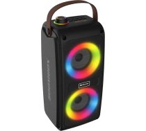 Denver BTV-230 Bluetooth skaļrunis ar RGB gaismas efektiem, uzlādējams akumulators, USB/Micro SD atskaņošana, 3000 mAh akumulators 7 stundām mūzikas atskaņošanas
