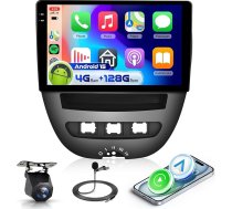 4G&128G 10,1" autoradio Für Toyota Aygo/Peugeot 107/Citroen C1 2004-2014 mit Carplay Android Auto Wireless,1280 * 720,EQ,Touchscreen Bluetooth RDS/FM Radio,WiFi Navi/AHD Rückfahrkamera