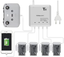 6 in 1 akumulatoru lādētājs DJI Air 2S, Mavic Air 2 dronam, uzlādē 4 akumulatorus un 2 USB pieslēgvietas vienlaicīgi, paralēlās akumulatoru uzlādes stacijas mezgla piederumi