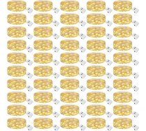 kolpop 50 mini pasaku gaismas ar bateriju, 2 m, 20 LED mazās pasaku gaismas, darbojas ar bateriju, iekštelpu pasaku gaismas, 3 režīmi, DIY pasaku gaismas, ūdensnecaurlaidīgas ballītei, kāzām, Ziemassvētku dekorēšanai