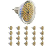 Chao Zan MR16 LED spuldze, 12 V / GU5.3 / 3,5 W / 350 LM, GU 5.3 ligzda, augsta saderība, AC/DC 12 V MR16 LED silti balta 3000 K stikla korpusa spuldze, 50 mm diametrs, 20 gab. iepakojumā