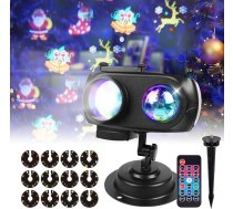 BrightArk 2-in-1 LED projekcijas lampa ar 12 pārslēdzamiem modeļiem