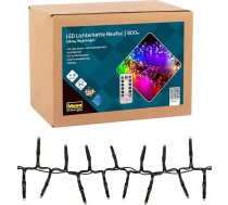 Idena 31109 LED pasaku gaisma ar 800 krāsainām LED diodēm, izmantošanai ārpus telpām un iekštelpās, NewTec, ar 8 stundu taimera funkciju un reostatslēdznieku, komplektā ietilpst barošanas bloks, aptuveni 17,8 m gara, viesistabai, svinībām