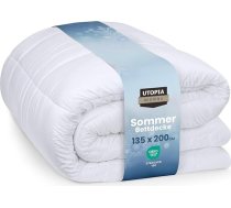 Utopia Bedding Vasaras sega ar pildījumu, 200 g/m², mikrošķiedras sega (135 x 200 cm, balta)