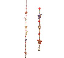 Jauns mēness un zvaigzne Indijas tradicionālās karājas string vītnes Latkan ar zvanu sienas karājas, kāzu puse rotājumi mājas templis guļamistaba istaba dāvana (izmērs: -42 collas)