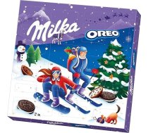 Milka & OREO Adventes kalendārs 1 x 284 g I Adventes kalendārs ar šokolādi un OREO cepumiem I Ziemassvētku kalendārs I Šokolādes Adventes kalendārs I ar Milka šokolādes konfektēm Alpine Milk un OREO