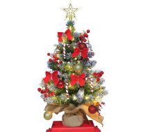 60 cm mākslīgā mini Ziemassvētku eglīte ar apgaismojumu, DIY Ziemassvētku rotājumi Ziemassvētku eglīte Mākslīgā eglīte Mazs LED mākslīgais gaismas galds Ziemassvētku dekorēšanai