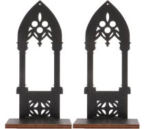 Alipis Sienas sconce sveču turētājs, 1 pāris gotikas melns rustikāls sienas sveču turētājs Tējas gaismas sveču turētājs Koka piekaramais plaukts Sienas apdare dzīvojamai istabai S