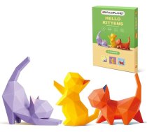 ORIGAMIPLANET Hello Kittens 3D origami papīra amatniecības dāvanu komplekts - 3 gabali, Cute Cat Pre-Cut Origami komplekts, dzīvnieku papīra skulptūra tīņiem un pieaugušajiem - DIY mākslas dāvana dzimšanas dienā